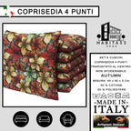 Set 6 Cuscini per Sedie da Cucina con Stampa Digitale 40x40x5 cm Made in Italy (Autumn)