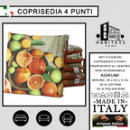 Set 6 Cuscini per Sedie da Cucina con Stampa Digitale 40x40x5 cm Made in Italy (Agrumi)