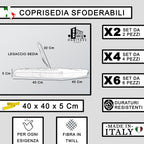 Set Cuscini per Sedie Quadrati Sfoderabili con Stampa Digitale Double Face (Giglio Bianco) – Made in Italy