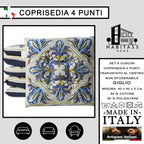 Set 6 Cuscini per Sedie da Cucina con Stampa Digitale 40x40x5 cm Made in Italy (Giglio)