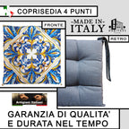 Set 6 Cuscini per Sedie da Cucina con Stampa Digitale 40x40x5 cm Made in Italy (Giglio)