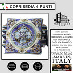 Set 6 Cuscini per Sedie da Cucina con Stampa Digitale 40x40x5 cm Made in Italy (Giglio Bianco)