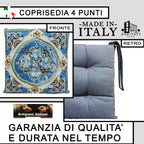 Set 6 Cuscini per Sedie da Cucina con Stampa Digitale 40x40x5 cm Made in Italy (Giglio Bianco)