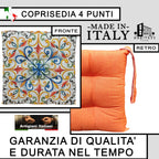Set 6 Cuscini per Sedie da Cucina con Stampa Digitale 40x40x5 cm Made in Italy (Giglio Land)