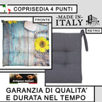 Set 6 Cuscini per Sedie da Cucina con Stampa Digitale 40x40x5 cm Made in Italy (Girasole Love)