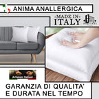 Imbottitura Cuscini Anallergica Made in Italy – Set 2 o 4 Pezzi, 3 Misure (45x45, 50x50, 60x60 cm)