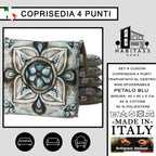 Set 6 Cuscini per Sedie da Cucina con Stampa Digitale 40x40x5 cm Made in Italy (Petalo Blu)